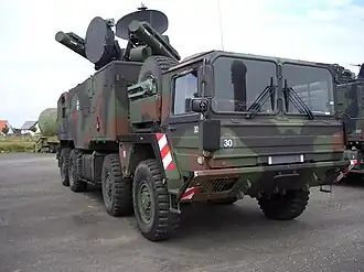 Немецкая система «Roland», установленная на шасси грузовика 8x8 MAN. ЗРК FlaRakRad.
