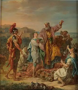 «Смерть Калана». Ж.-А. Бофор[англ.], 1779. Прадо, Мадрид, Испания