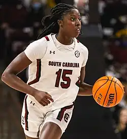 Эмихир в игре за «Южная Каролина Геймкокс» против «Оберн Тайгерс » (17 февраля 2022)