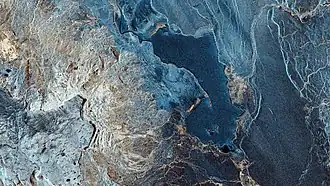 Фотосъёмка озера Тар спутником SAOCOM[англ.] в октябре 2018 года