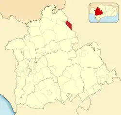 Расположение муниципалитета Лас-Навас-де-ла-Консепсьон на карте провинции