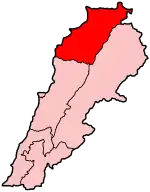 Северный Ливан на карте