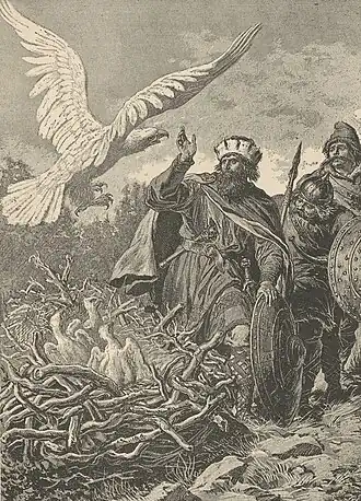 Лех, Чех, Рус и белый орёл, иллюстрация XIX века