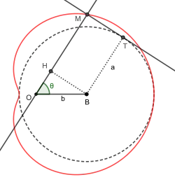 Центр преобразования внутри окружности