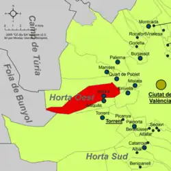 Расположение муниципалитета Альдая на карте провинции