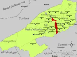 Расположение муниципалитета Отос на карте провинции