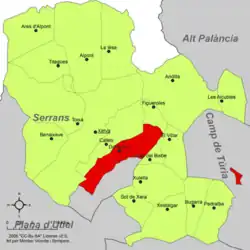 Расположение муниципалитета Доменьо на карте провинции