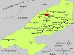 Расположение муниципалитета Гуадасекьес на карте провинции