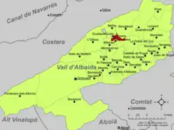 Расположение муниципалитета Семпере на карте провинции
