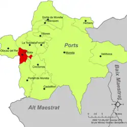 Расположение муниципалитета Ла-Мата-де-Морелья на карте провинции