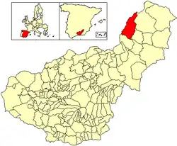 Расположение муниципалитета Кастриль на карте провинции