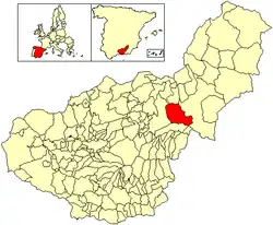 Расположение муниципалитета Гор на карте провинции