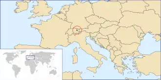 Лихтенштейн на карте мира