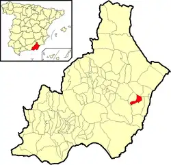 Расположение муниципалитета Лос-Гальярдос на карте провинции