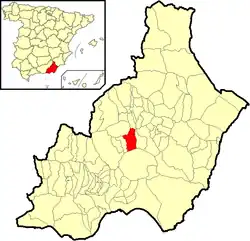 Расположение муниципалитета Велефике на карте провинции