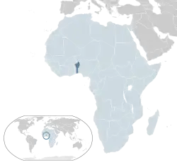 Бенин на карте Африки