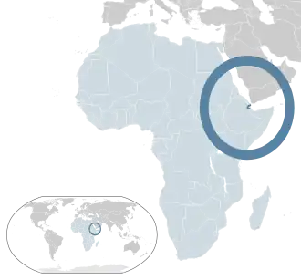 Расположение современного Джибути, где находилась русская колония