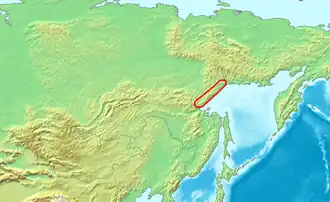 Горы Джугджур на карте