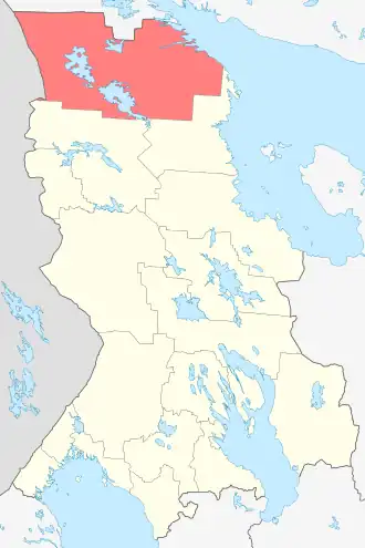 Лоухский район на карте