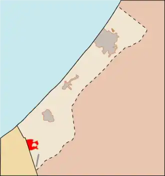 Рафах на карте сектора Газа