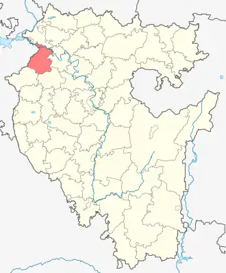 Илишевский район на карте