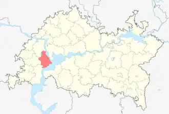 Камско-Устьинский район на карте