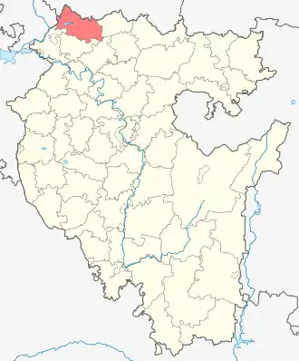 Янаульский район на карте