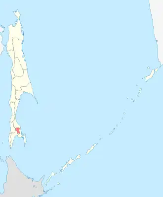 Город Южно-Сахалинск на карте