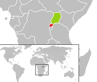 Руанда (красная) и Уганда (зелёная)