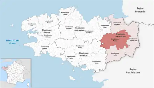 Ренн на карте