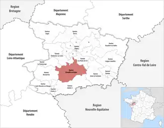 Кантон на карте департамента Мен и Луара