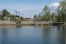 Пароходная улица у пересечения с железной дорогой (вид от бассейна Морского канала)