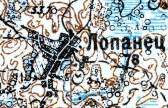 Деревня Лопанец карте 1926 года