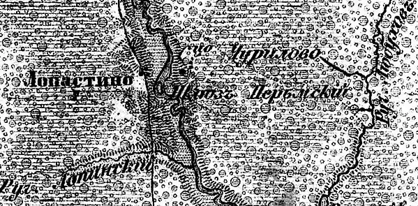 Деревня Лопастино на карте 1917 года