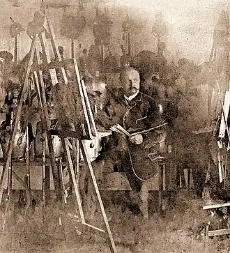 Луи Браун в своей студии. 1900 г.