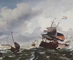 Корабли в бурю. 1667. Холст, масло. Палаццо Питти, Флоренция