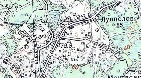 Деревня Лупполово на карте 1939 года
