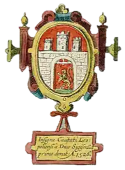 Герб Львова с 1526 года, времена I Речи Посполитой