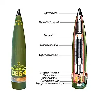 Кассетный снаряд M864. Внешний вид и устройство
