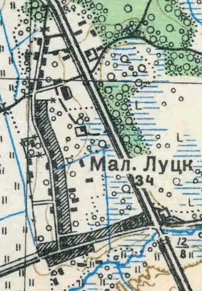 План деревни Малый Луцк. 1938 год
