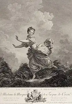 Притворный побег. По картине Ж.-О. Фрагонара. Совместно с Ж. Куше. Офорт, резец