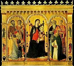 Мадонна с Младенцем и святыми. 1457. Дерево, темпера, Золочение. Уффици, Флоренция