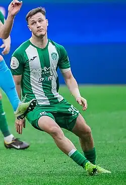 Максим Самородов в составе Грозненского "Ахмата" в матче против Санкт-Петербургского "Зенита".