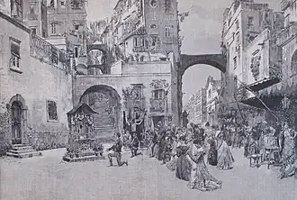 Сцена из 1 акта в апреле 1892 года в театре Сан-Карло