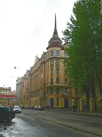 Малая Посадская, 25 / Чапаева, 4доходный дом В. Т. Тимофеева. 1911