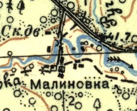 План деревни Малиновка. 1939 год