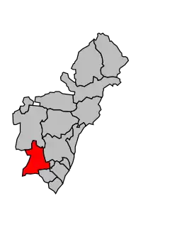 Кантон на карте департамента Альпы Верхнего Прованса