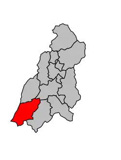 Кантон на карте департамента Альпы Верхнего Прованса