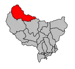 Кантон на карте департамента Приморские Альпы