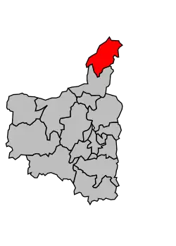 Кантон на карте департамента Арденны